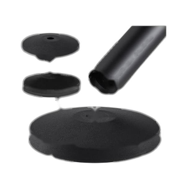 BL010250 Poteau de balisage métallique noir à enrouleur sangle rouge 2 M