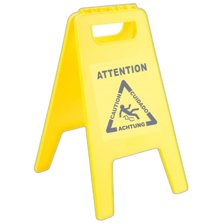 CC020300 Chevalet de signalisation en PP jaune 64x32 cm SGN 711L "sol glissant"