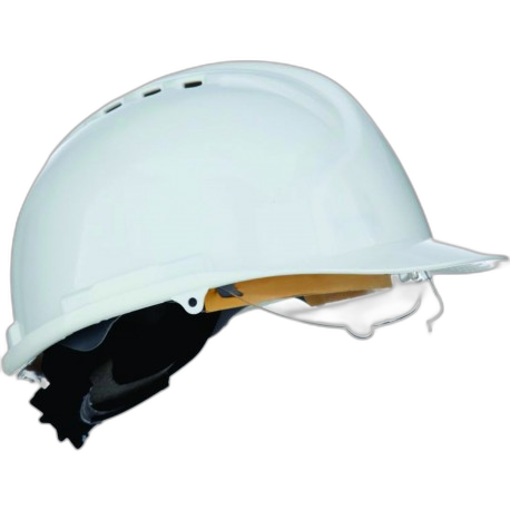 CQ010300 
Casque de protection avec lunette intégrée en PE blanc