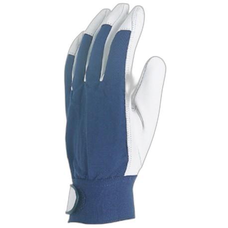 GT020310 Gant maîtrise cuir fleur dos jersey fermeture auto-agrippante