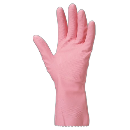 GT070309 
Gant ménage floqué en latex naturel rose