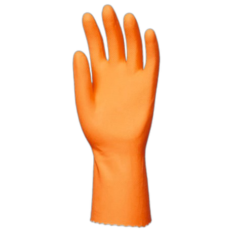 GT070209 
Gant ménage floqué en latex naturel orange