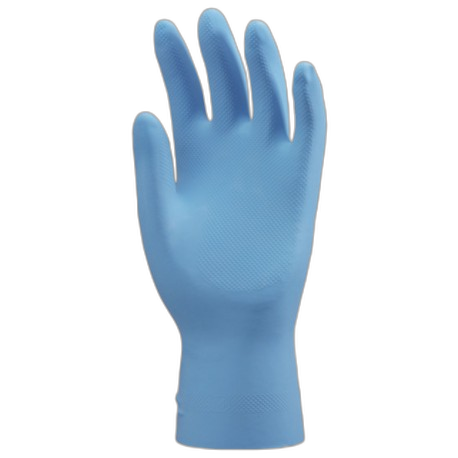 GT071299 
Gant ménage non floqué satiné  en latex bleu