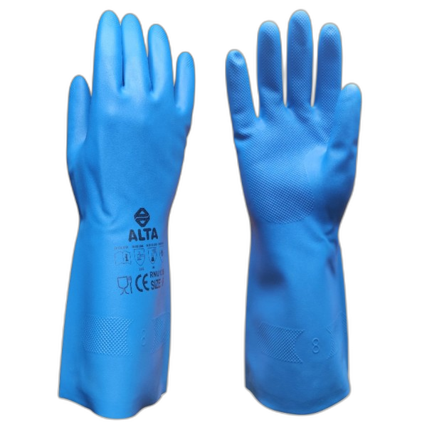 GT080500 Gant en acrylonitrile bleu non floqué
