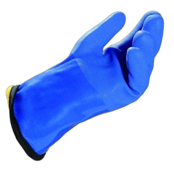 GT090509 Gant anti-froid en pvc bleu avec doublure boa tricoté