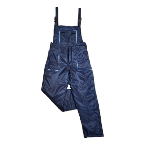 HT031410 Salopette anti-froid en polyester oxford bleu marine/bleu ciel