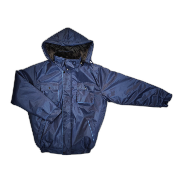 HT031510 Veste anti-froid en polyester oxford bleu marine/bleu ciel