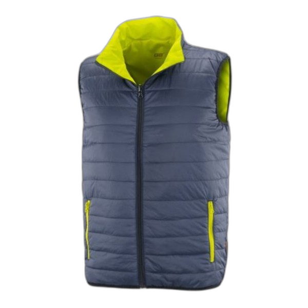 HT040320 Gilet hi-viz en réversible polyester jaune rembourre nylon