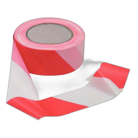 RB010100 Ruban de signalisation en plastique rouge-blanc 200 x 0.05 m
