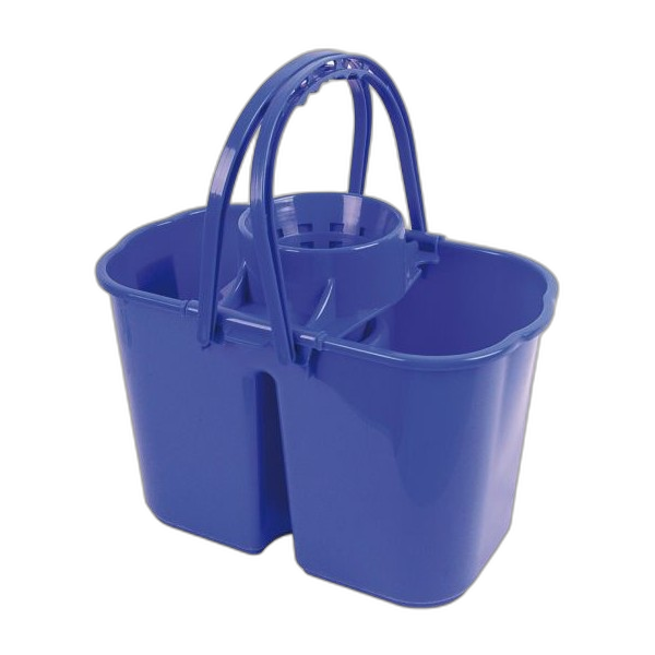 SA010102 Seau a essorage double compartiments en PP bleu 14 lt