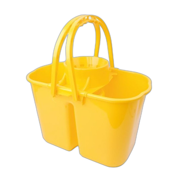 SA010103 Seau a essorage double compartiments en PP jaune 14 lt