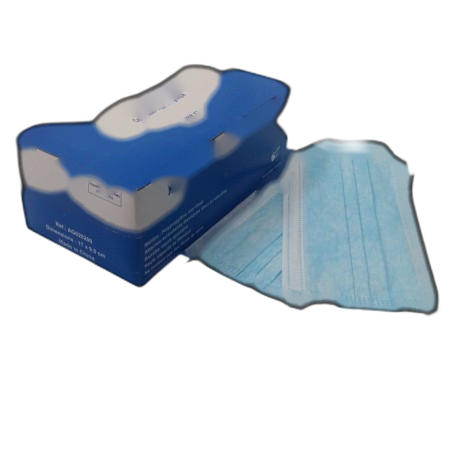 UU020200 
Masque jetable en PP non-tisse 3 plis avec élastique (50 UNT )