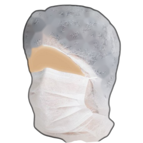 UU030400 
Cagoule avec masque intégré usage unique en PP non-tissé