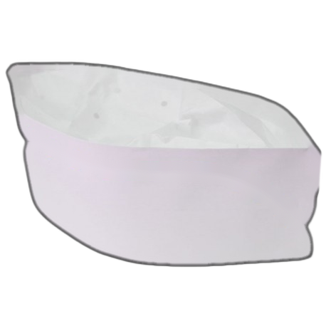 UU030800 
Calot en papier blanc avec liseré bleu
