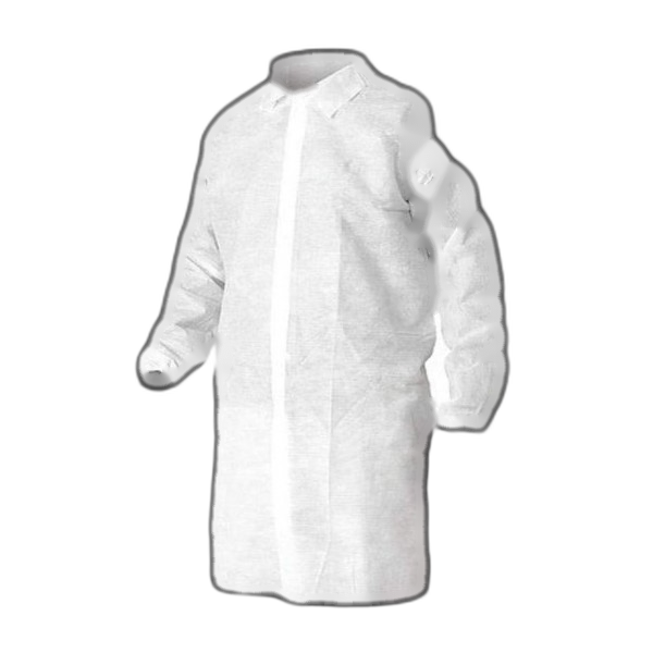 UU040100 Blouse à usage unique en PP non-tissé blanc 30 gr/m²