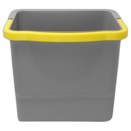 DH040113 
Seau gris 6 lt en PP anse jaune...