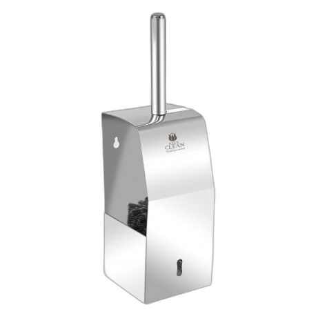 EJ020400 Socle et brosse toilette carré prestige en inox AISI 304 satiné