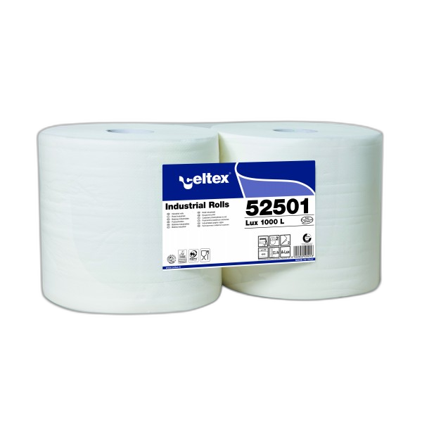 FD010100 Bobine industrielle pure ouate gaufrée 2 plis 265 X 380 mm (380 M)