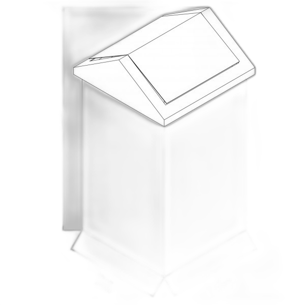 GA010202 Poubelle carrée à couvercle basculant en inox AISI 304 (36 L)