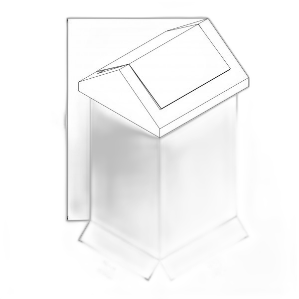 GA010200 Poubelle carrée à couvercle basculant en inox AISI 304 (11 LT)