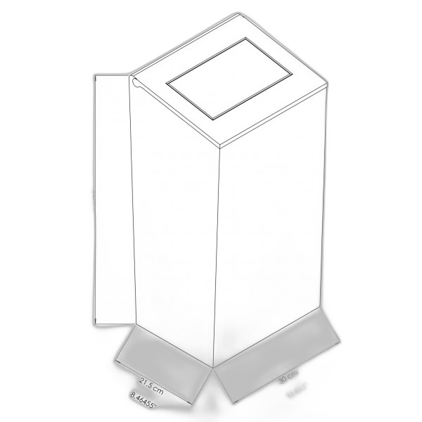 GA010302 Poubelle carrée à couvercle clapet-poussoir en inox AISI 304 (38 lt)