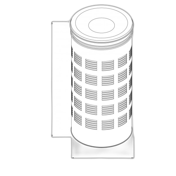 GA010600 Poubelle cylindrique perfore en inox AISI 304 Ø30 x 65 cm
