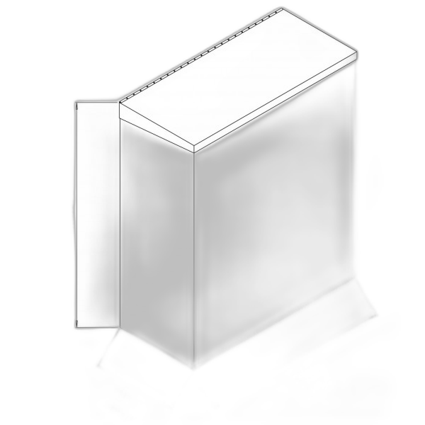 GA010700 Poubelle murale carrée en inox AISI 304 satiné 7L
