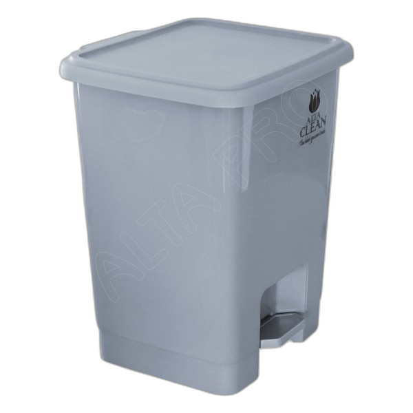 GA021120 Poubelle carrée en PP gris à pédale ACP-15A (15 Lt)