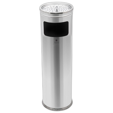 GA040200 Poubelle cendrier en inox AISI 304 satiné Ø22 x 60 cm