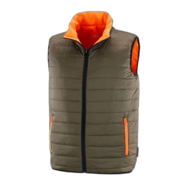 HT040330 Gilet hi-viz en réversible polyester Orange rembourre nylon